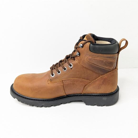 Wolverine Floorhand Steel Toe Work Boots, Brown Leather, Men\'s 10 M